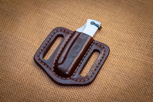 Leather pancake sheath - sheath, for